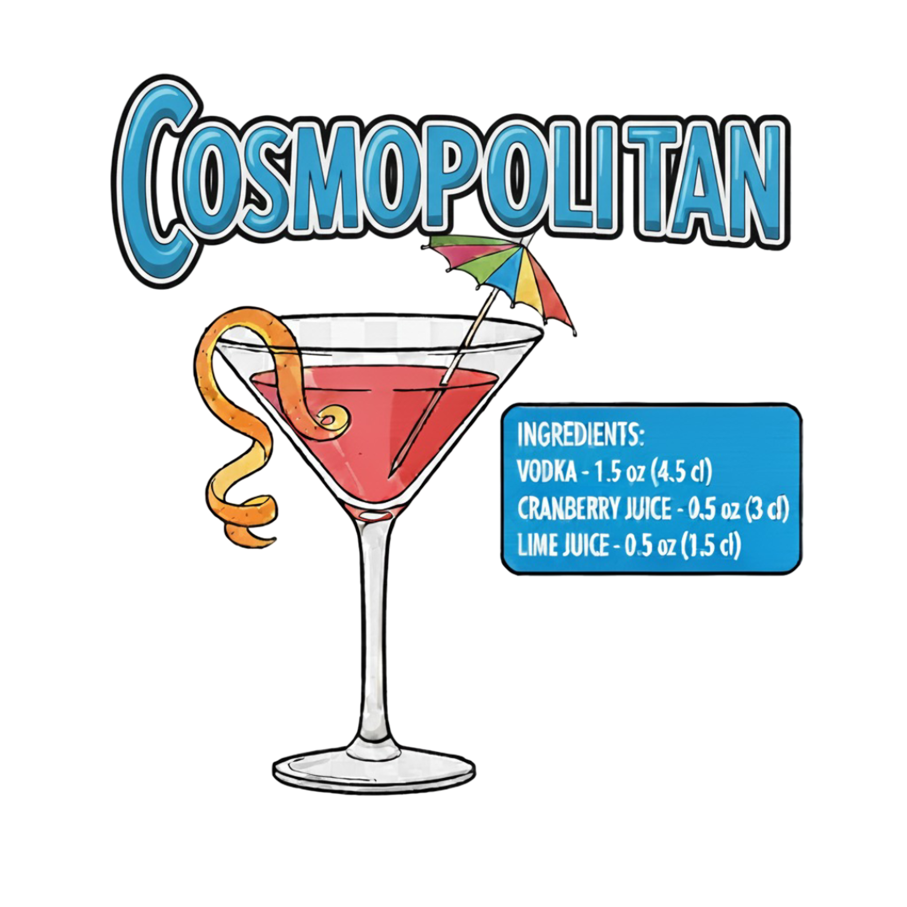 Cosmopolitan Cocktail T-Shirt – Graphic Tee