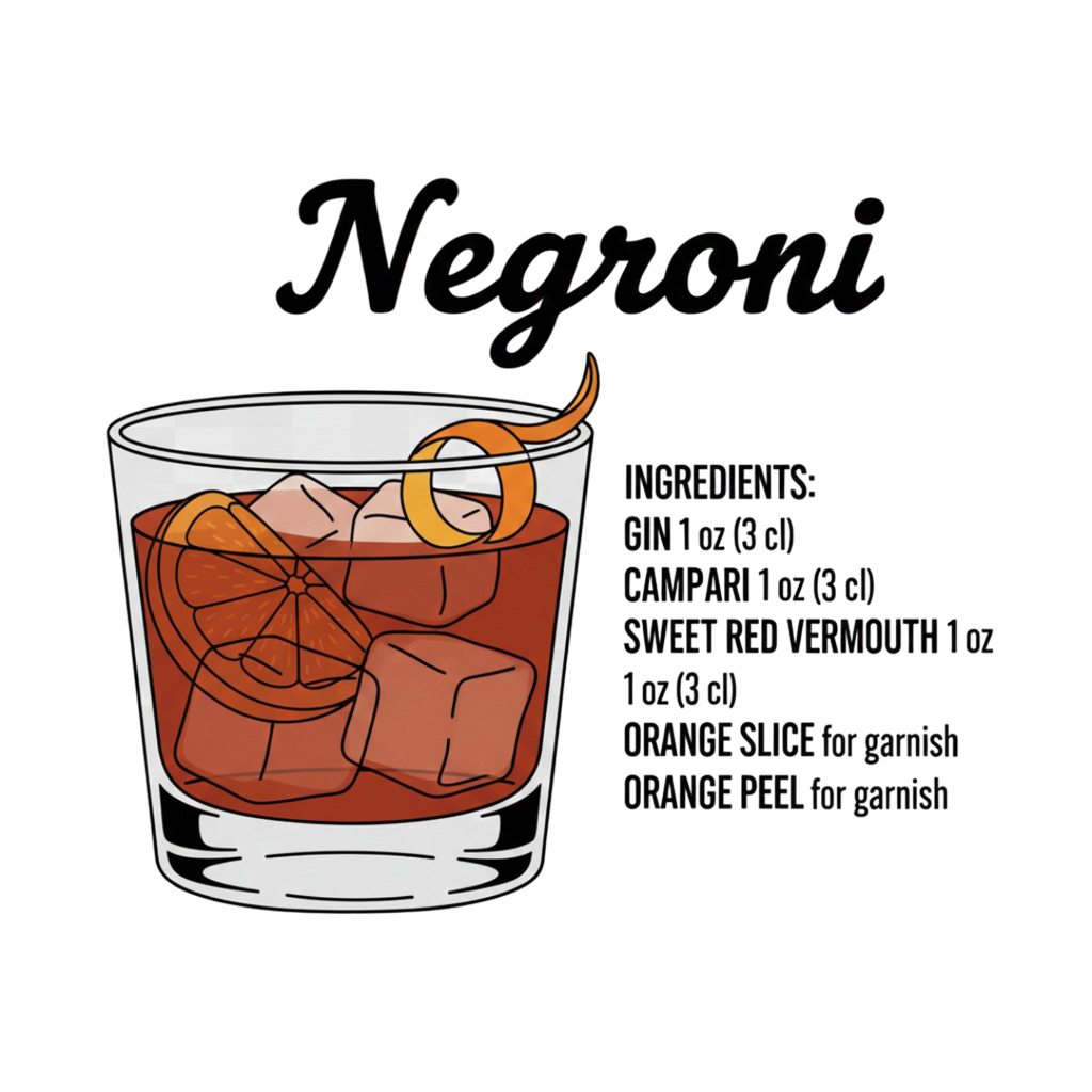 Negroni Cocktail T-Shirt – Graphic Tee